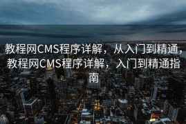 教程网CMS程序详解，从入门到精通，教程网CMS程序详解，入门到精通指南