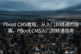Pboot CMS教程，从入门到精通的指南，Pboot CMS入门到精通指南