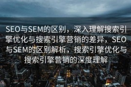 SEO与SEM的区别，深入理解搜索引擎优化与搜索引擎营销的差异，SEO与SEM的区别解析，搜索引擎优化与搜索引擎营销的深度理解