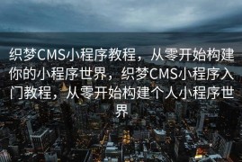 织梦CMS小程序教程，从零开始构建你的小程序世界，织梦CMS小程序入门教程，从零开始构建个人小程序世界