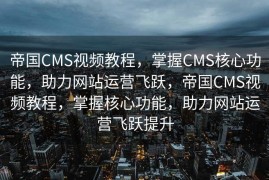 帝国CMS视频教程，掌握CMS核心功能，助力网站运营飞跃，帝国CMS视频教程，掌握核心功能，助力网站运营飞跃提升