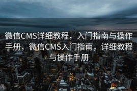 微信CMS详细教程，入门指南与操作手册，微信CMS入门指南，详细教程与操作手册