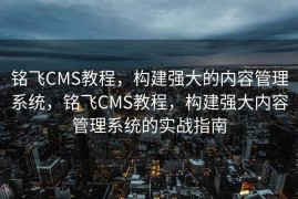 铭飞CMS教程，构建强大的内容管理系统，铭飞CMS教程，构建强大内容管理系统的实战指南