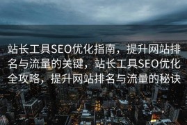 站长工具SEO优化指南，提升网站排名与流量的关键，站长工具SEO优化全攻略，提升网站排名与流量的秘诀