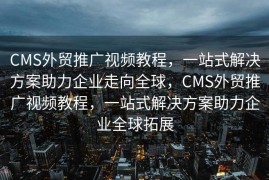 CMS外贸推广视频教程，一站式解决方案助力企业走向全球，CMS外贸推广视频教程，一站式解决方案助力企业全球拓展