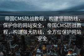 帝国CMS防战教程，构建坚固防线，保护你的网站安全，帝国CMS防战教程，构建强大防线，全方位保护网站安全