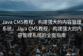 Java CMS教程，构建强大的内容管理系统，Java CMS教程，构建强大的内容管理系统的全面指南