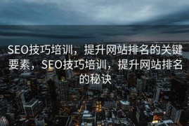 SEO技巧培训，提升网站排名的关键要素，SEO技巧培训，提升网站排名的秘诀