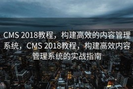 CMS 2018教程，构建高效的内容管理系统，CMS 2018教程，构建高效内容管理系统的实战指南