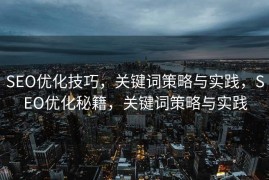 SEO优化技巧，关键词策略与实践，SEO优化秘籍，关键词策略与实践