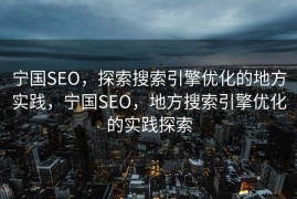宁国SEO，探索搜索引擎优化的地方实践，宁国SEO，地方搜索引擎优化的实践探索