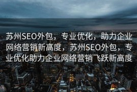 苏州SEO外包，专业优化，助力企业网络营销新高度，苏州SEO外包，专业优化助力企业网络营销飞跃新高度