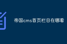 帝国cms首页栏目在哪看