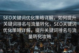 SEO关键词优化策略详解，如何提升关键词排名与流量转化，SEO关键词优化策略详解，提升关键词排名与流量转化攻略