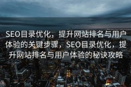 SEO目录优化，提升网站排名与用户体验的关键步骤，SEO目录优化，提升网站排名与用户体验的秘诀攻略