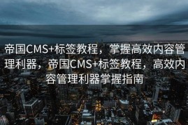 帝国CMS+标签教程，掌握高效内容管理利器，帝国CMS+标签教程，高效内容管理利器掌握指南