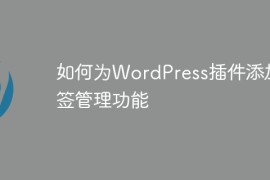 如何为WordPress插件添加标签管理功能