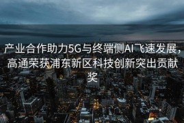 产业合作助力5G与终端侧AI飞速发展，高通荣获浦东新区科技创新突出贡献奖