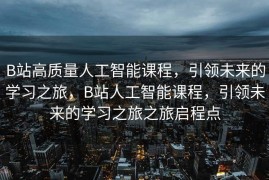 B站高质量人工智能课程，引领未来的学习之旅，B站人工智能课程，引领未来的学习之旅之旅启程点