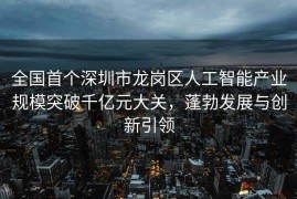 全国首个深圳市龙岗区人工智能产业规模突破千亿元大关，蓬勃发展与创新引领