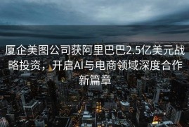 厦企美图公司获阿里巴巴2.5亿美元战略投资，开启AI与电商领域深度合作新篇章