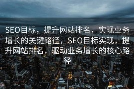 SEO目标，提升网站排名，实现业务增长的关键路径，SEO目标实现，提升网站排名，驱动业务增长的核心路径