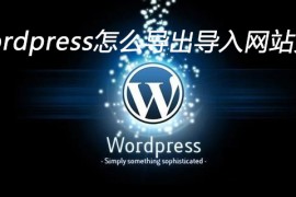 wordpress怎么导出导入网站文件