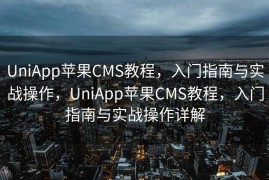 UniApp苹果CMS教程，入门指南与实战操作，UniApp苹果CMS教程，入门指南与实战操作详解