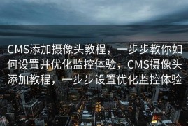 CMS添加摄像头教程，一步步教你如何设置并优化监控体验，CMS摄像头添加教程，一步步设置优化监控体验