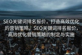 SEO关键词排名报价，打造高效优化的营销策略，SEO关键词排名报价，高效优化营销策略的制定与实施
