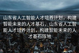 山东省人工智能人才培养计划，构建智能未来的人才基石，山东省人工智能人才培养计划，构建智能未来的人才基石阵地