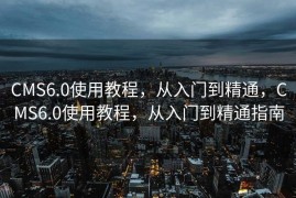 CMS6.0使用教程，从入门到精通，CMS6.0使用教程，从入门到精通指南