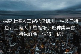 探究上海人工智能培训班，种类与特色，上海人工智能培训班种类丰富，特色鲜明，值得一试！