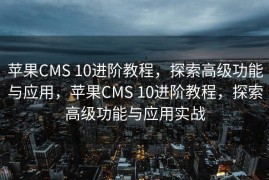 苹果CMS 10进阶教程，探索高级功能与应用，苹果CMS 10进阶教程，探索高级功能与应用实战