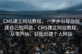 CMS建立网站教程，一步步引导你创建自己的网站，CMS建立网站教程，从零开始，轻松创建个人网站