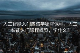 人工智能入门应该学哪些课程，人工智能入门课程概览，学什么？