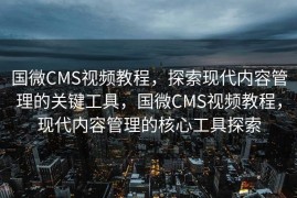 国微CMS视频教程，探索现代内容管理的关键工具，国微CMS视频教程，现代内容管理的核心工具探索