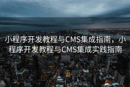 小程序开发教程与CMS集成指南，小程序开发教程与CMS集成实践指南