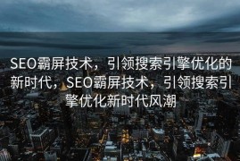 SEO霸屏技术，引领搜索引擎优化的新时代，SEO霸屏技术，引领搜索引擎优化新时代风潮