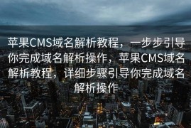苹果CMS域名解析教程，一步步引导你完成域名解析操作，苹果CMS域名解析教程，详细步骤引导你完成域名解析操作