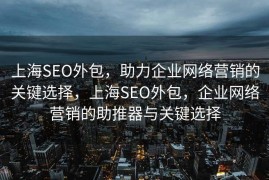 上海SEO外包，助力企业网络营销的关键选择，上海SEO外包，企业网络营销的助推器与关键选择