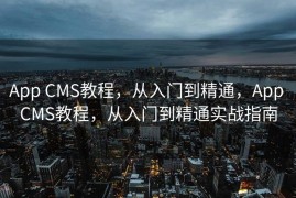 App CMS教程，从入门到精通，App CMS教程，从入门到精通实战指南
