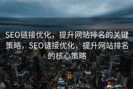 SEO链接优化，提升网站排名的关键策略，SEO链接优化，提升网站排名的核心策略