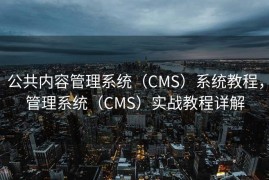 公共内容管理系统（CMS）系统教程，管理系统（CMS）实战教程详解