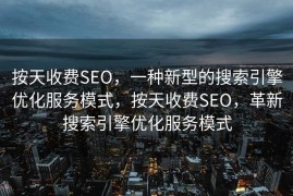按天收费SEO，一种新型的搜索引擎优化服务模式，按天收费SEO，革新搜索引擎优化服务模式