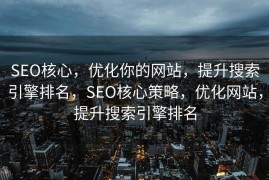SEO核心，优化你的网站，提升搜索引擎排名，SEO核心策略，优化网站，提升搜索引擎排名