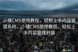小猪CMS使用教程，轻松上手内容管理系统，小猪CMS使用教程，轻松上手内容管理利器