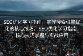 SEO优化学习指南，掌握搜索引擎优化的核心技巧，SEO优化学习指南，核心技巧掌握与实战应用