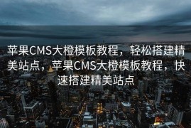 苹果CMS大橙模板教程，轻松搭建精美站点，苹果CMS大橙模板教程，快速搭建精美站点