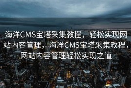 海洋CMS宝塔采集教程，轻松实现网站内容管理，海洋CMS宝塔采集教程，网站内容管理轻松实现之道